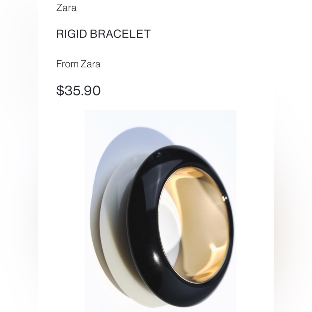 Zara Black and Gold Rigid Bracelet